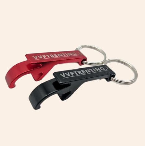 Portachiavi rosso personalizzato VVF apribottiglia e lattine
