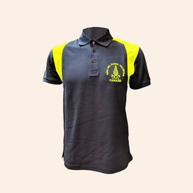 Polo con inserti spalle fluo