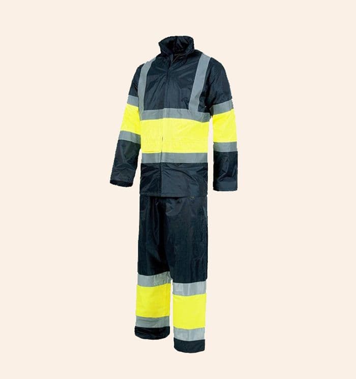 Completo antipioggia alta visibilità certificata