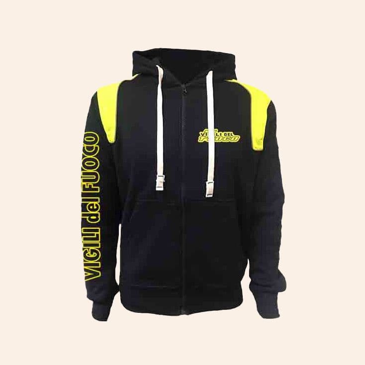 Felpa VVF con inserti fluo e cappuccio