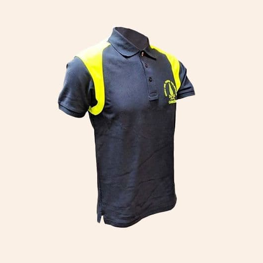 Polo con inserti spalle fluo