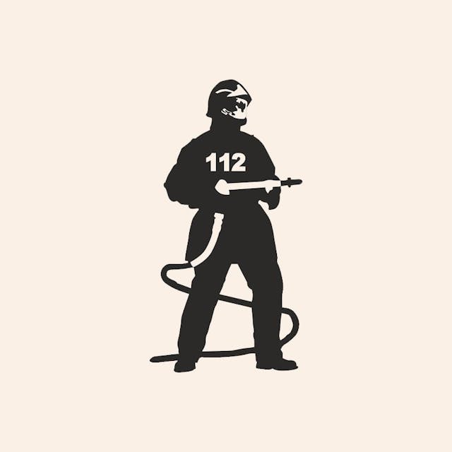 Adesivo Pompiere 112 nero
